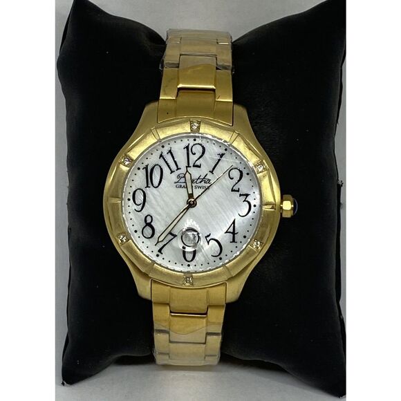 Bertha Grand Jaclyn MOP 316L Women's Stainless Steel Analog Quartz Watch XR183 - Picture 1 of 12